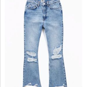 BDG Wilco Destroyed High-Waisted Cropped Flare